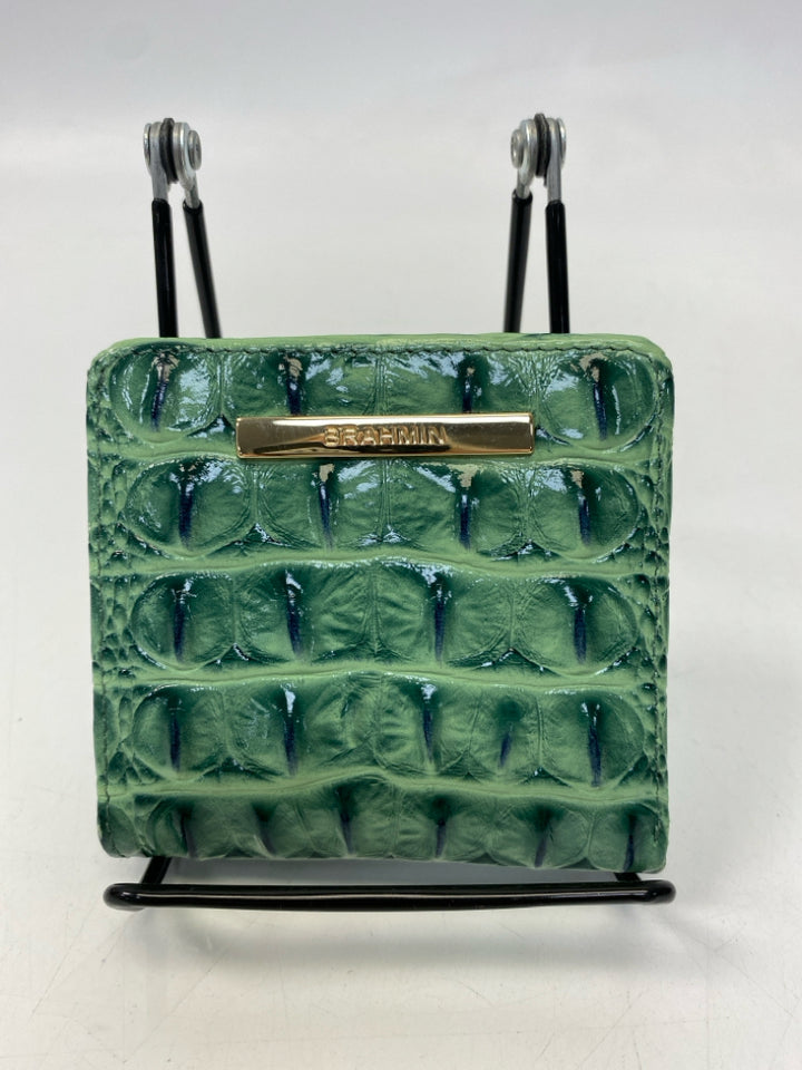 Brahmin Green Embossed Wallet