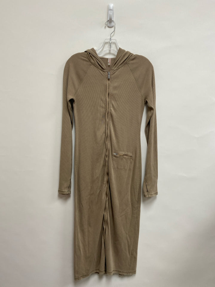 Free People Size S Taupe Zipper Maxi Ladies Dress