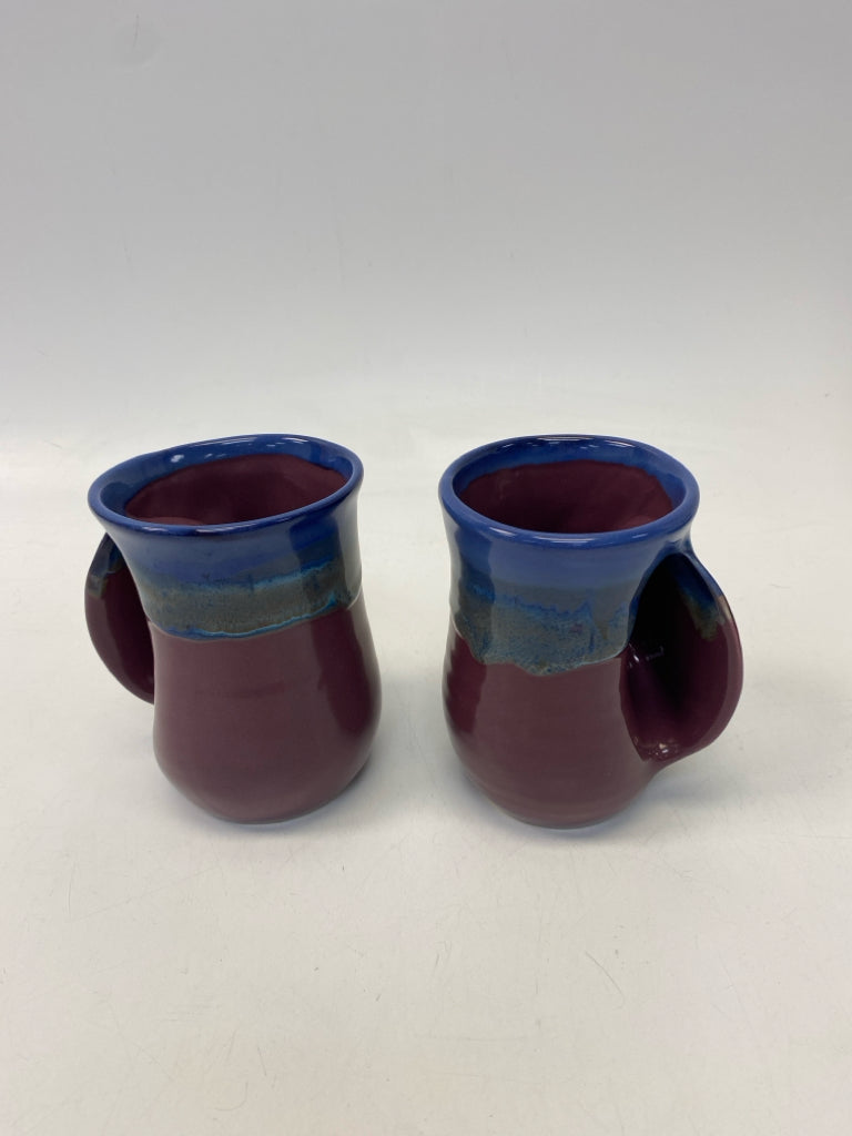 Blue Purple Pottery Coffee Mug