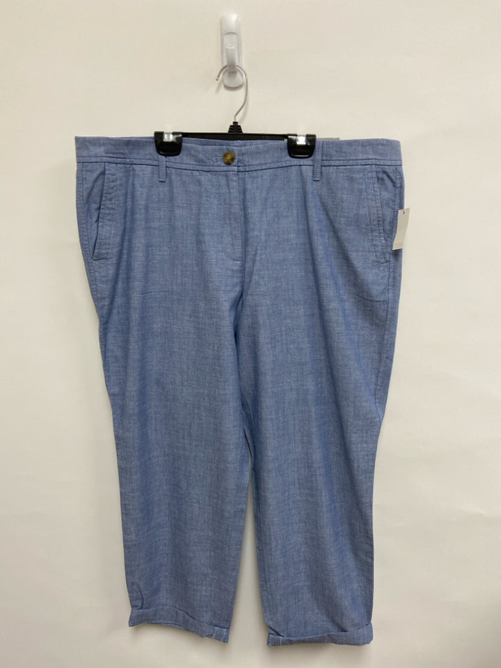 NWT Talbots  SIZE  16P Blue/White Heather Plus Size Pants