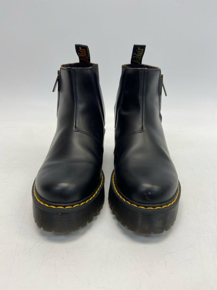 Doc Martens US Shoe Size 6 Black Yellow Stitching Boots