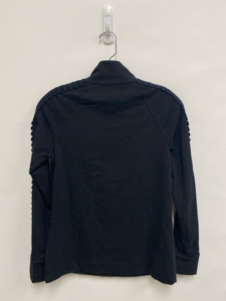 LILLY PULITZER Size XS Black Lace Quarter Zip Ladies Pullover