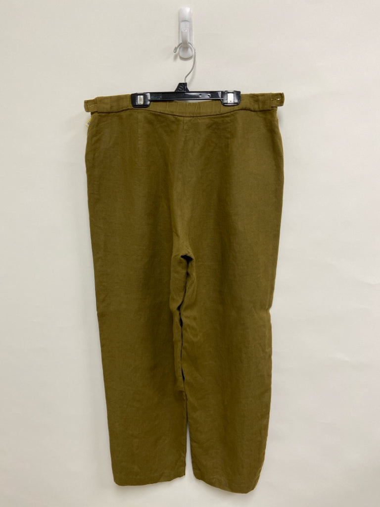 Eileen Fisher Size M Dark Olive Linen Ladies Pants
