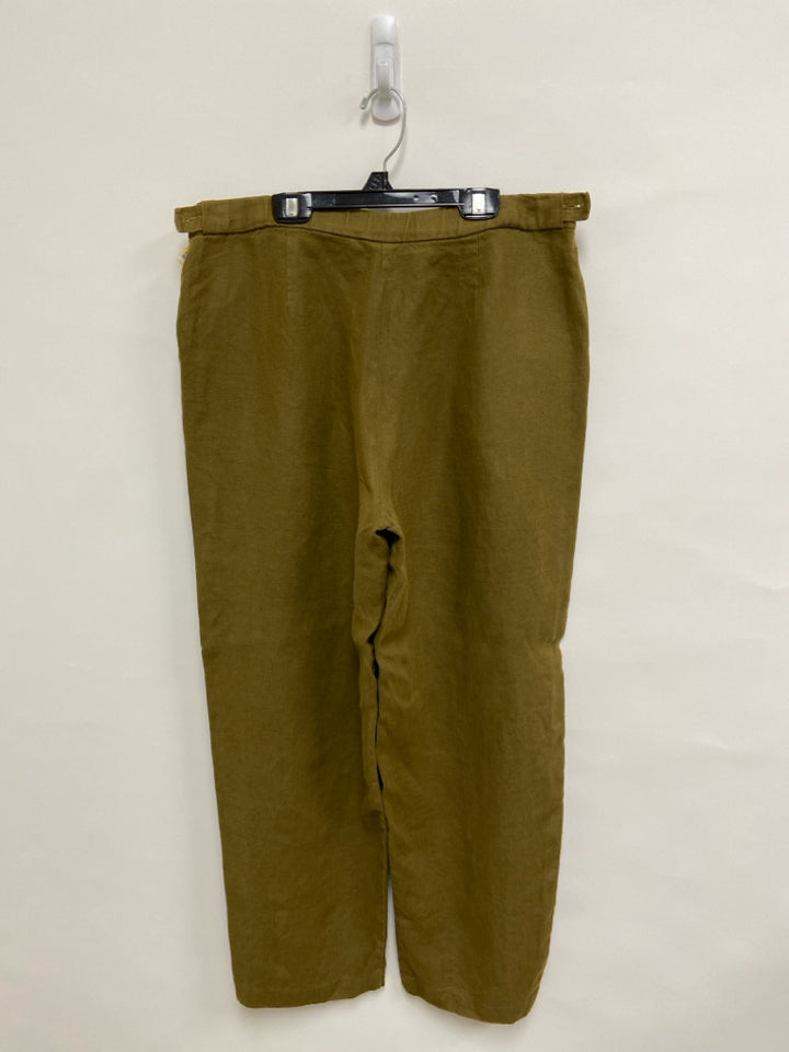 Eileen Fisher Size M Dark Olive Linen Ladies Pants