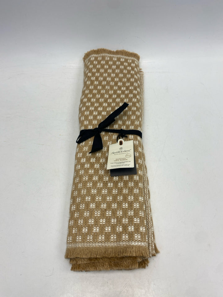 NWT Magnolia Home Tan White Table Runner
