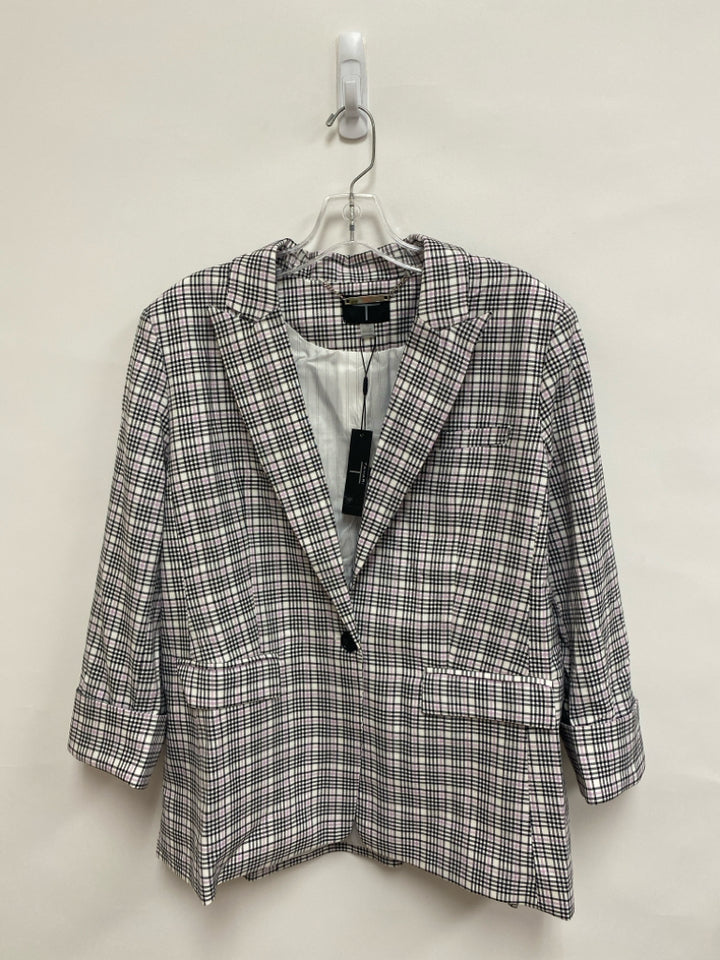 NWT Tahari Size 14 White/Black Lavender Plaid Ladies Jacket