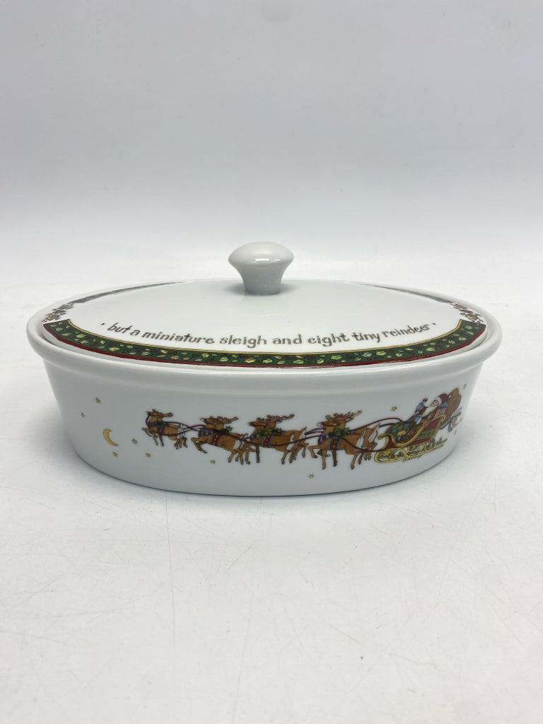 Portmeirion White Green/Multi Words Christmas