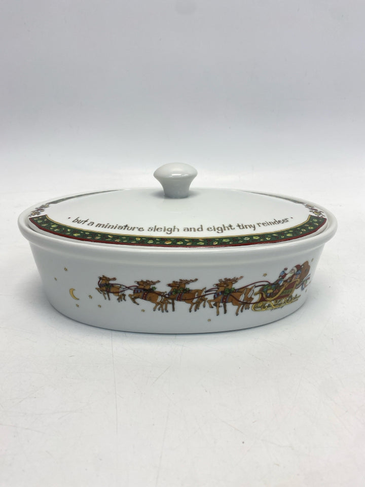 Portmeirion White Green/Multi Words Christmas