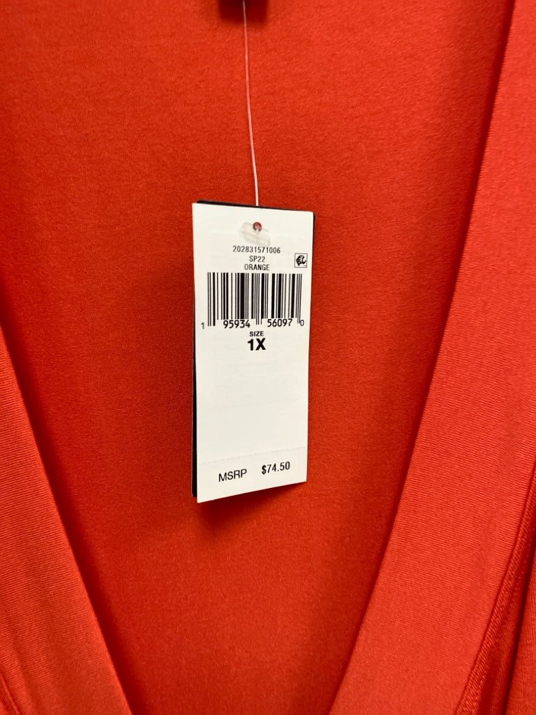NWT Lauren Ralph Lauren  SIZE  1 Orange V Neck Plus Size Top