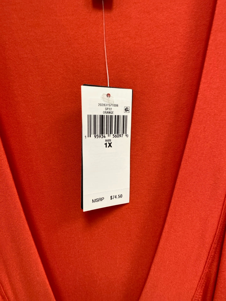 NWT Lauren Ralph Lauren  SIZE  1 Orange V Neck Plus Size Top