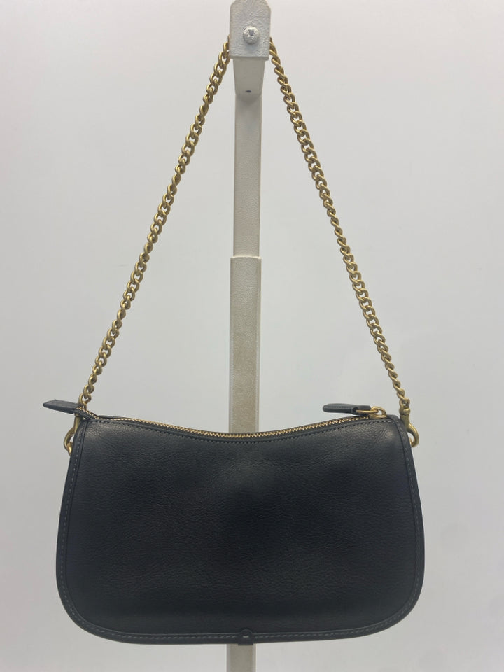 Coach Black Brass Twin Turnlock Waverly Bag w/3 Straps CDZ20