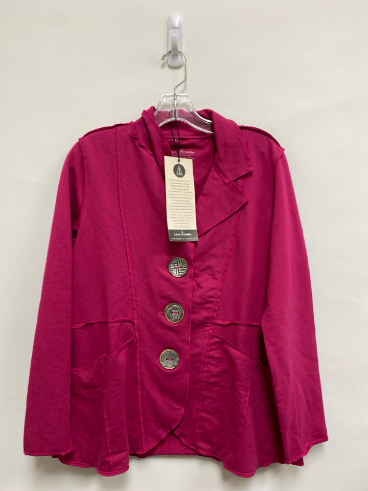 NWT Neon Buddha Size M Dark Fuchsia Button Up Ladies Jacket