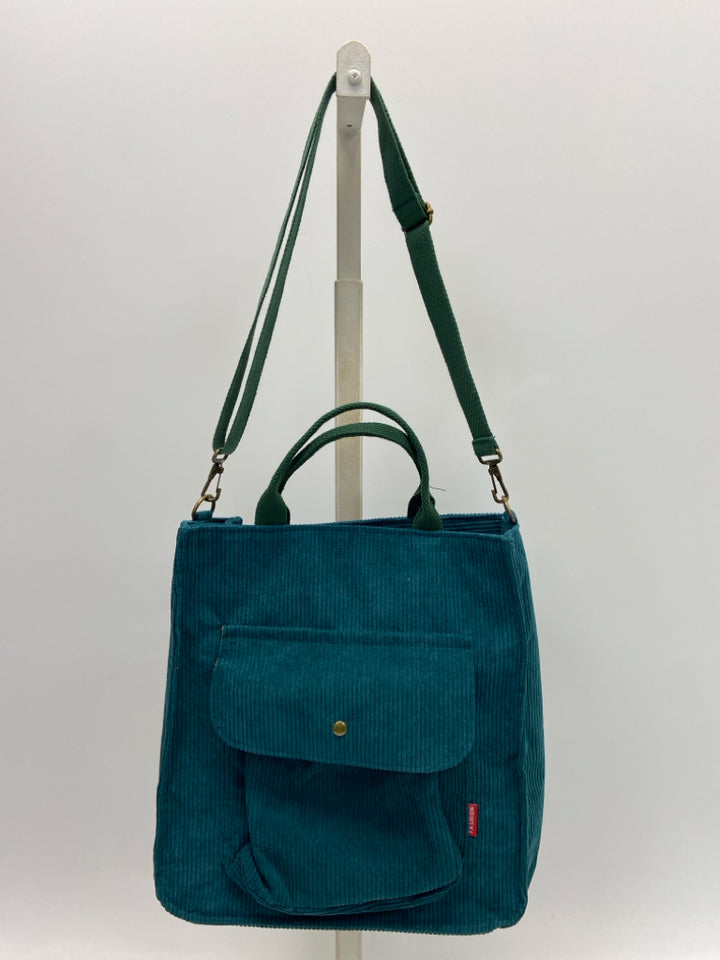 Teal Green Ribbed Handbag