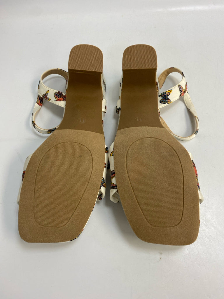 NWOT  Size 11 White Multi-Color Butterfly(s) Sandals