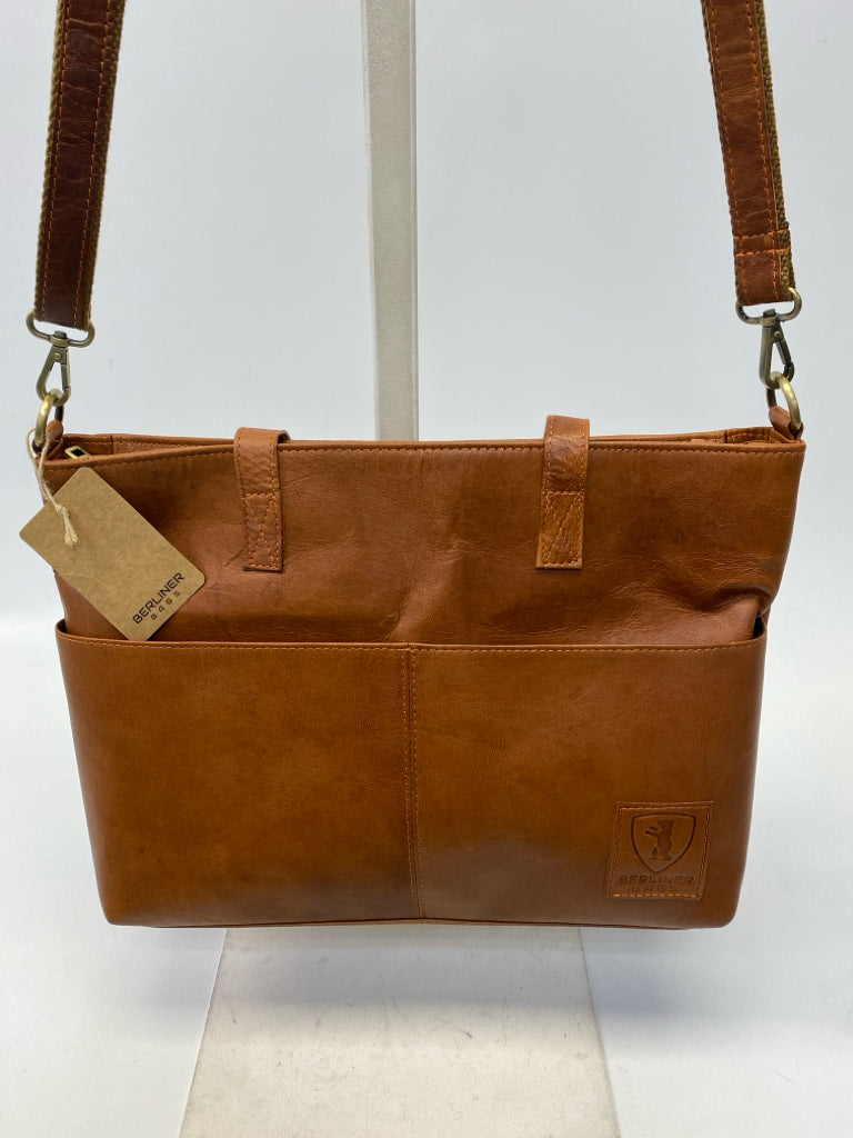 NWT Berliner Bags Brown Leather Tote Bag