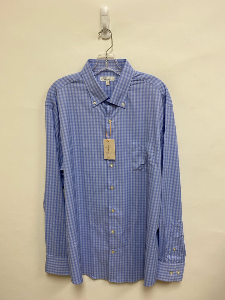 NWT Peter Millar Size XL Blue White Plaid Men&