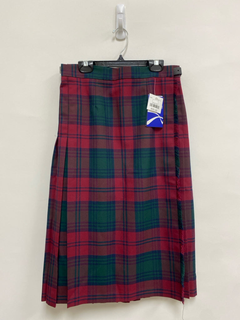 NWT Size 12 Red Navy/Green Plaid Fringe Ladies Skirt