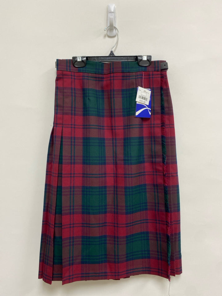 NWT Size 12 Red Navy/Green Plaid Fringe Ladies Skirt