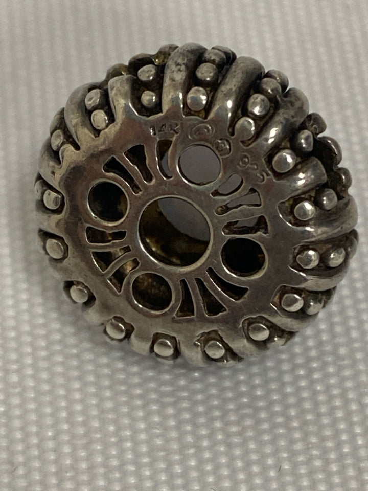 Silver/Gold Periwinkle Sterling Silver Pendant
