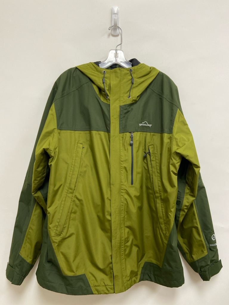 Eddie Bauer Size L Green Hooded Zip Down Men&