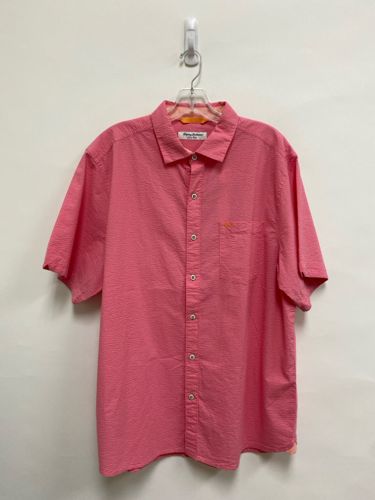NWT Tommy Bahama Size L Pink Texture Button Up Men&