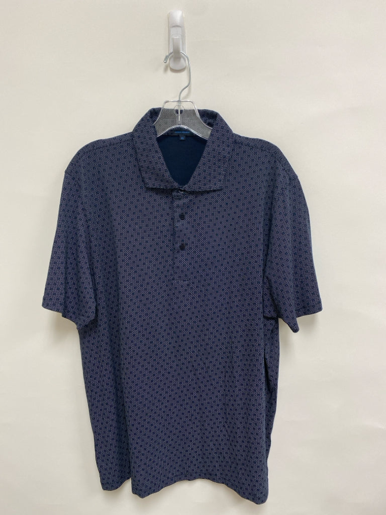 Patrick Assaraf Size XL Dark Navy White/Blue Polo Men&