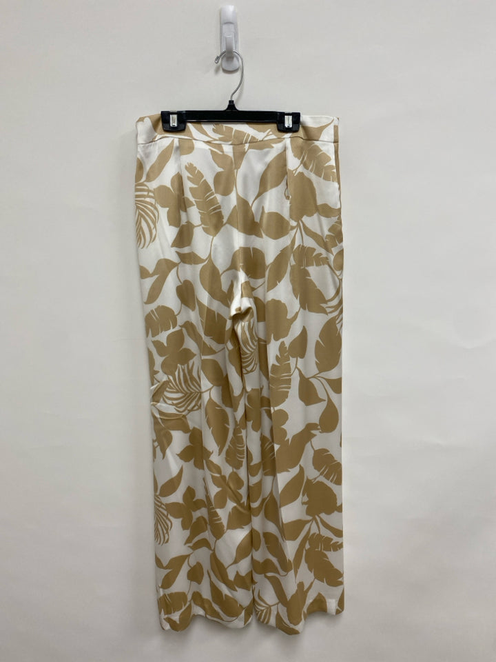 Ann Taylor Size 4 White Tan Leaves Ladies Pants