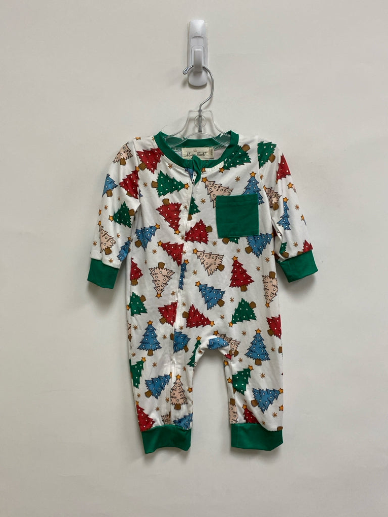 SIZE 3-6M White Multi Color Tree(s) Long Sleeve Boy&