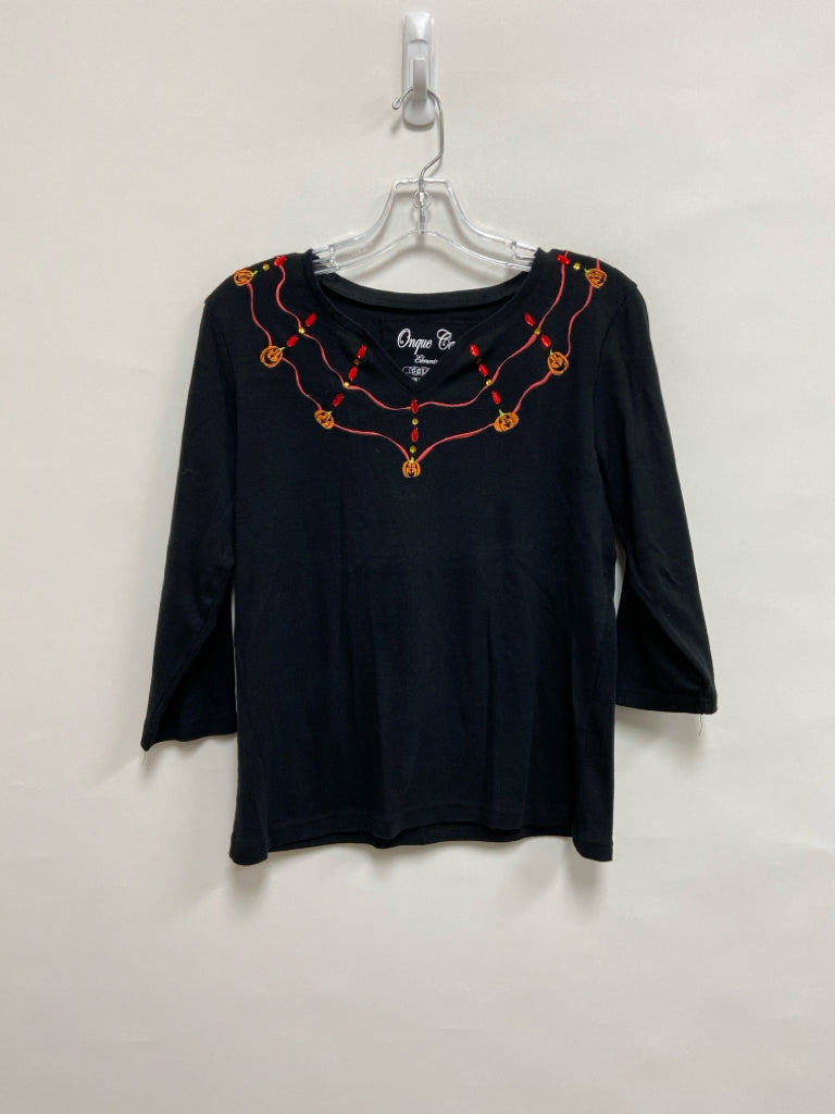 Onque Casuals Size M Black Halloween Ladies Top