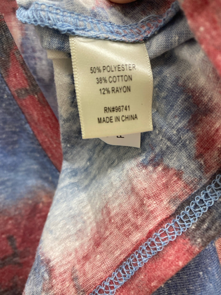 NWT Size L Red/White Blue Patriotic V Neck Ladies Top