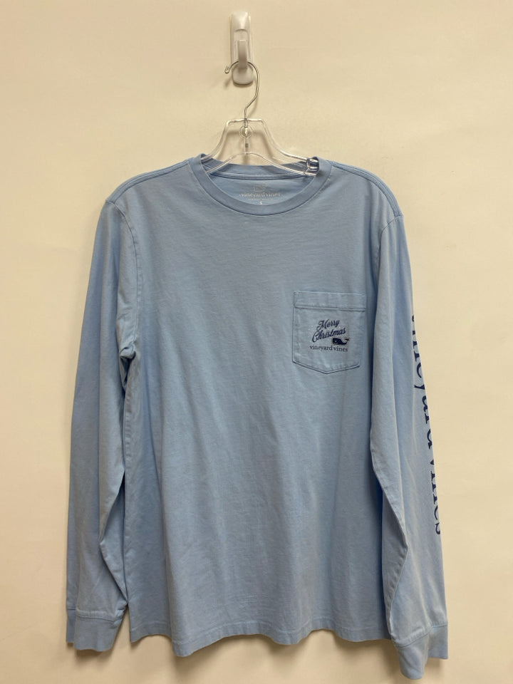 Vineyard Vines Size S Powder Blue Christmas Long Sleeve Tee Men&