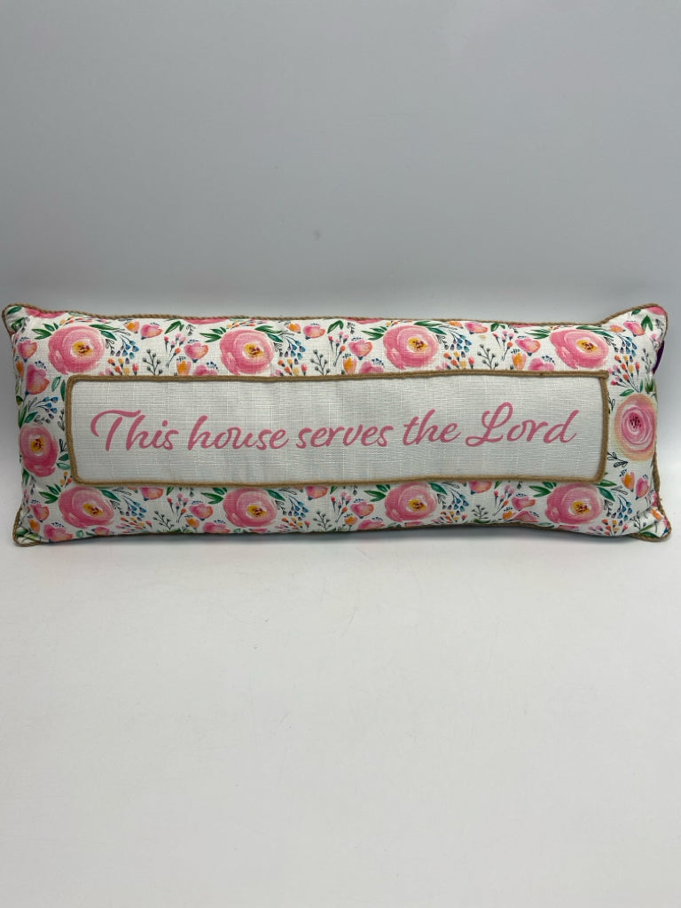 Pink/White Words Flower(s) Pillow
