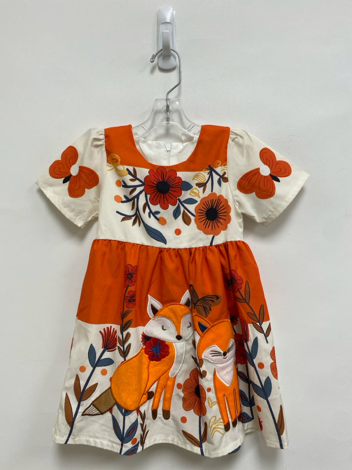 SIZE 12-24M Cream/Orange Floral Short Sleeve Girl&