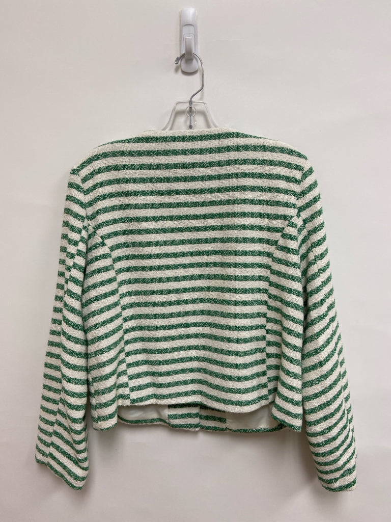 NWT entro Size L White/Green Stripes Ladies Jacket