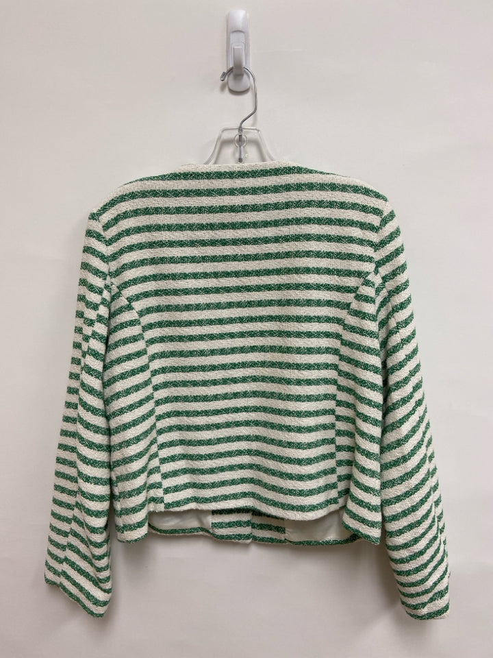 NWT entro Size L White/Green Stripes Ladies Jacket