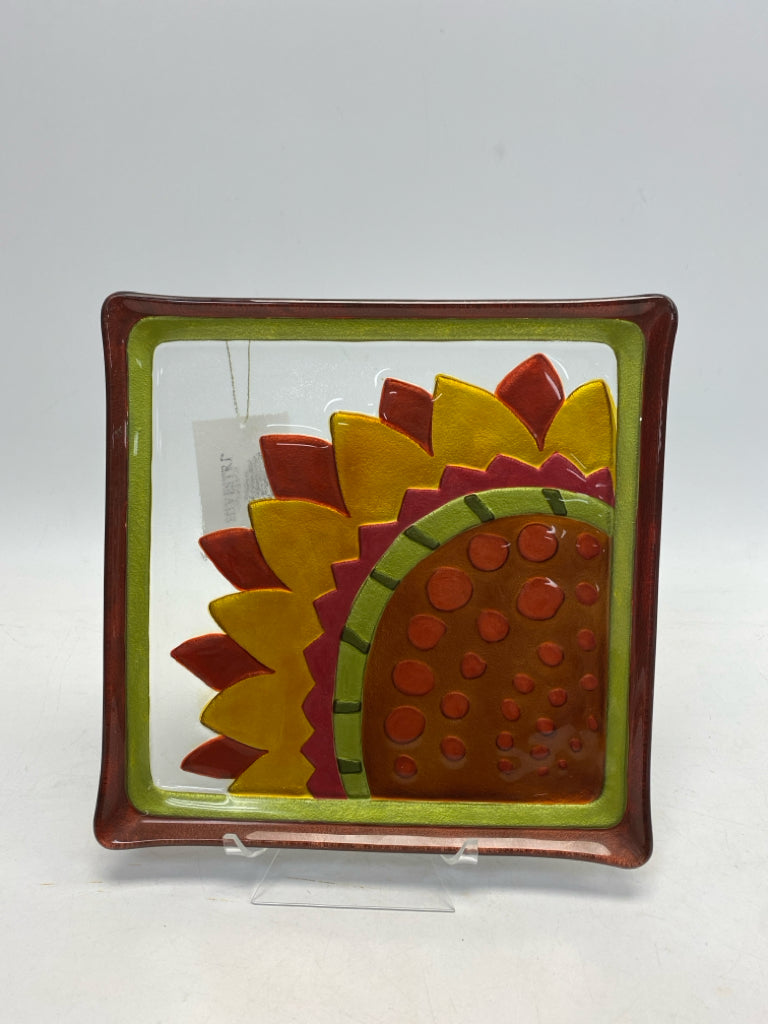 Silvestri Red/Gold Brown/Green Glass Thanksgiving