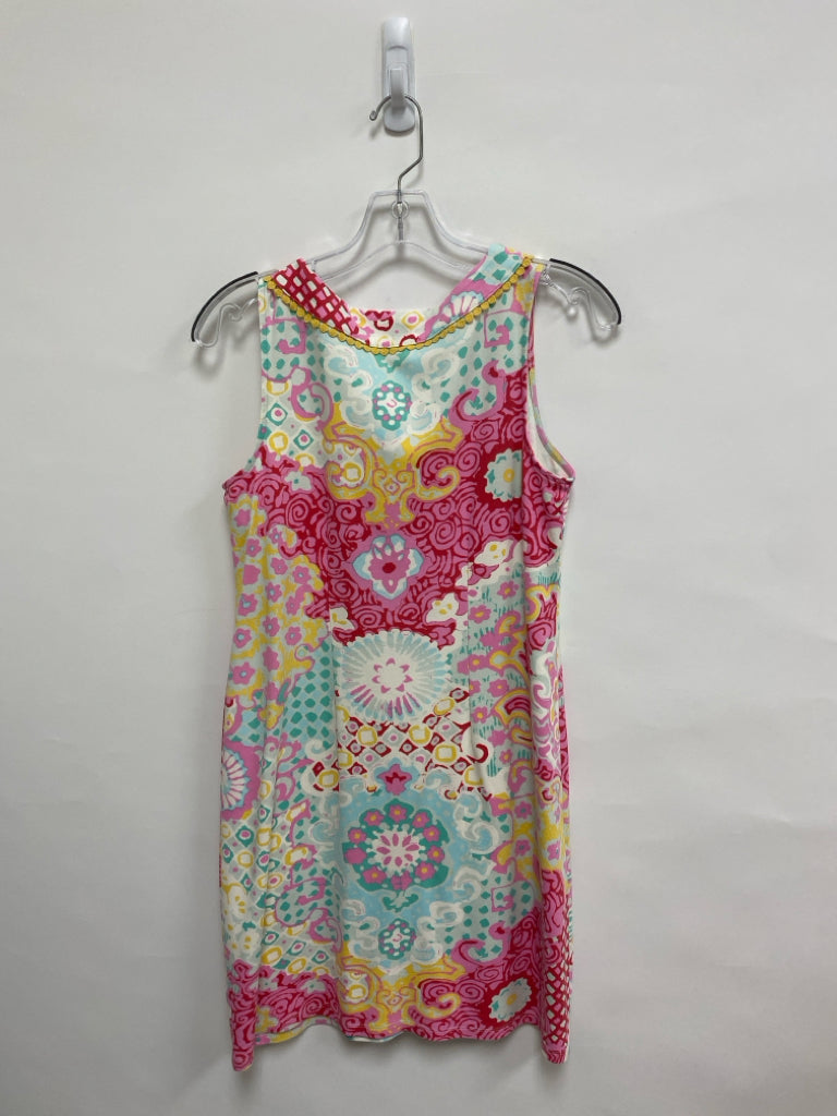 Talbots Petite Size SP White Pink/Multi Assorted Print Sleeveless Petite Dress