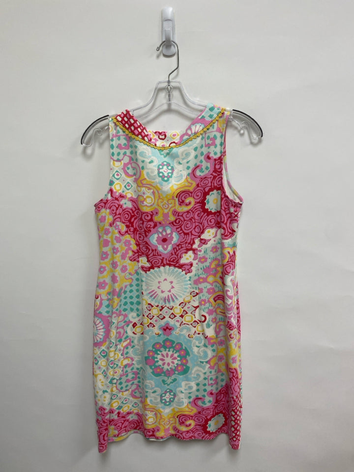 Talbots Petite Size SP White Pink/Multi Assorted Print Sleeveless Petite Dress