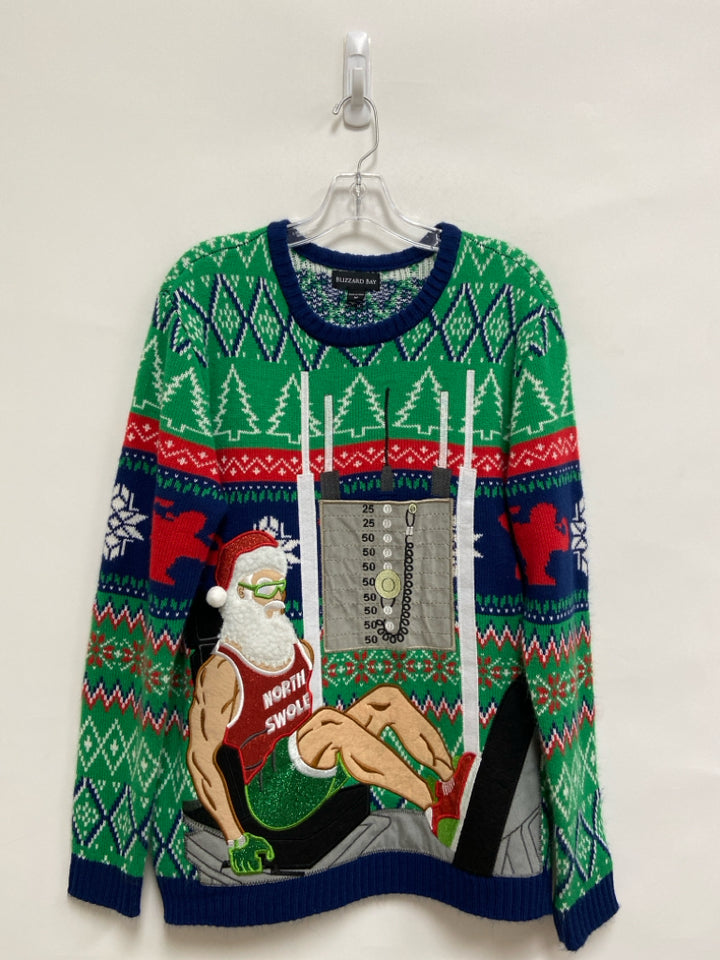 Size M Green Red/Navy Santa Men&