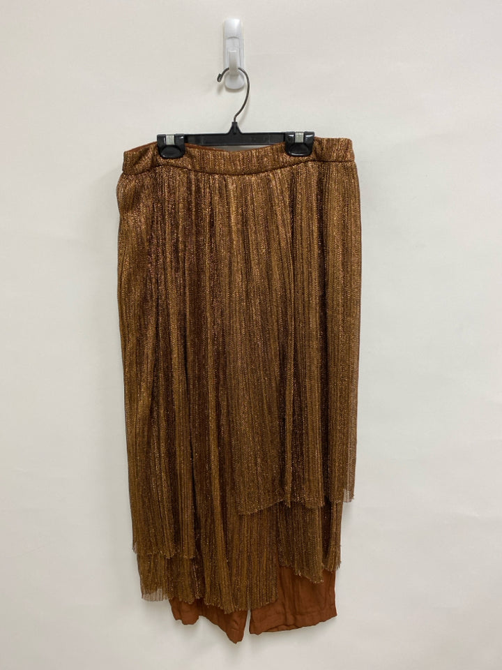 Maeve Size 6 Copper Shimmery Pull-on Metallic Ladies Pants