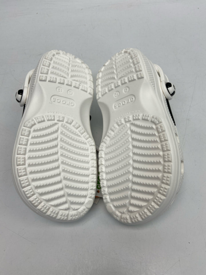 NWT Crocs SIZE 12 White Black Soccer Boy&