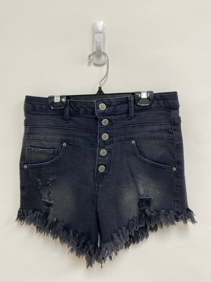 RISEN Size M Black Buttons Fringe Ladies Shorts
