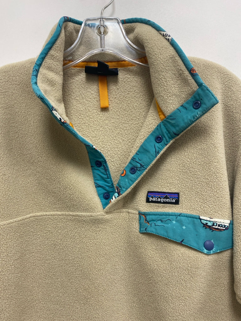 Patagonia Size S Beige Seafoam Trimmed Pullover Men&