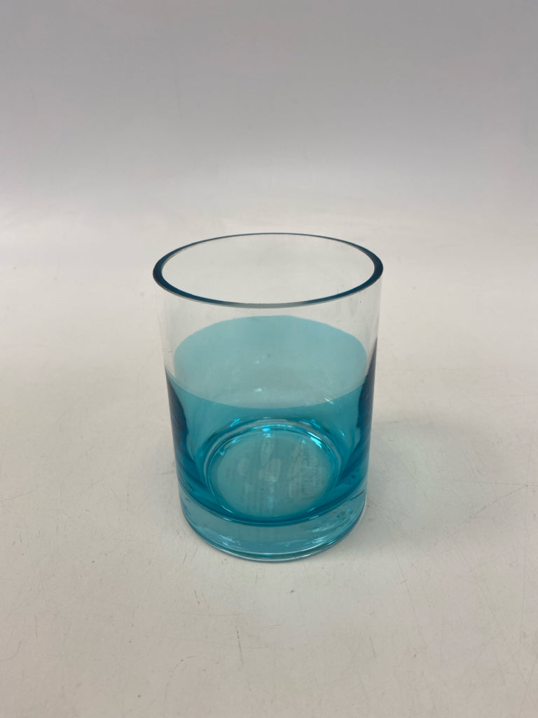 Clear Turquoise Glass Candleholder(s)