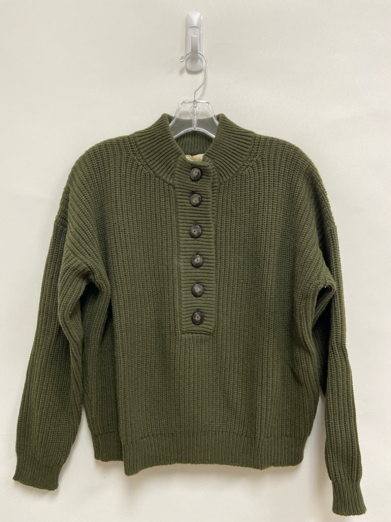 SEZANE Size S Dark Olive Quarter Button Ladies Sweater