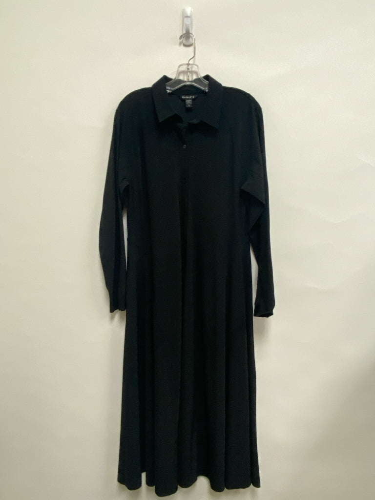 Athleta Size L Black Button Down Ladies Dress