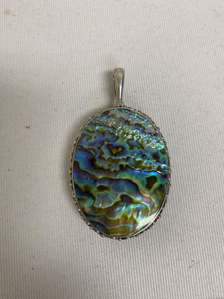 Silver Multi Color Stones Pendant