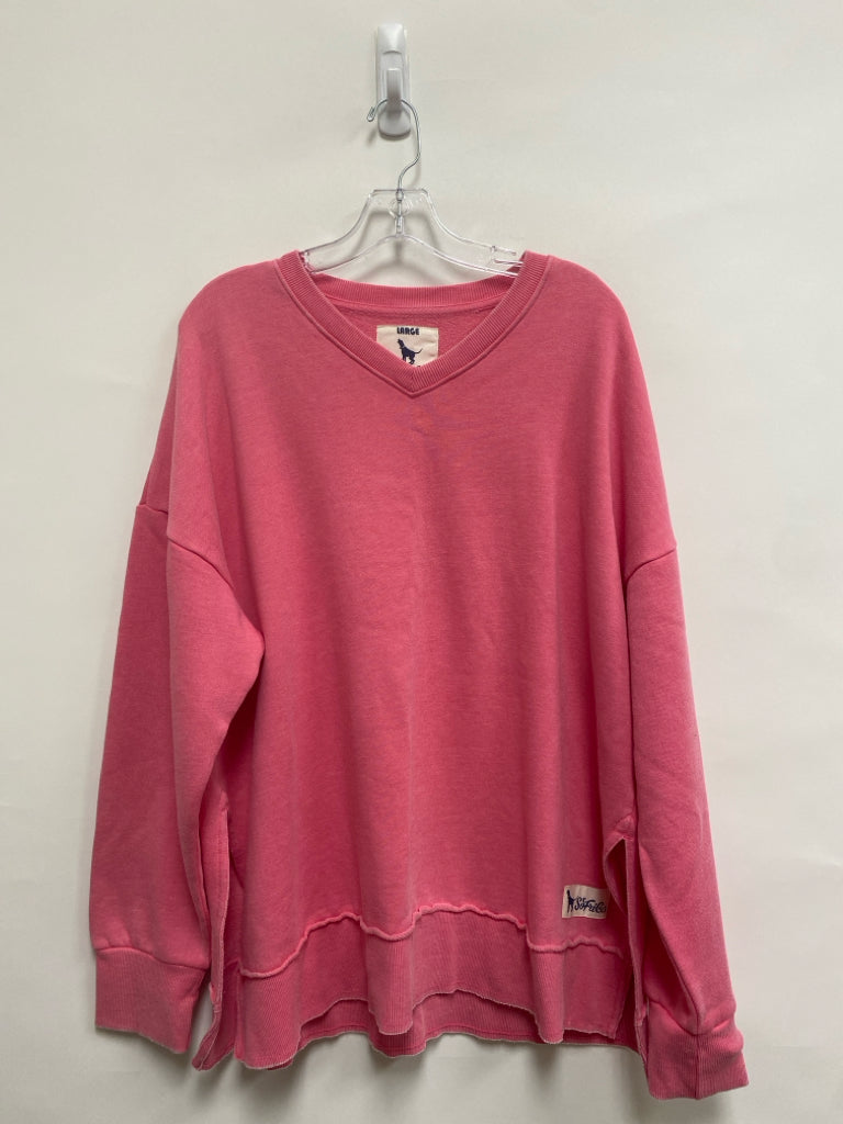 Southern Fried Cotton Size L Neon Pink Ladies Sweatshirt