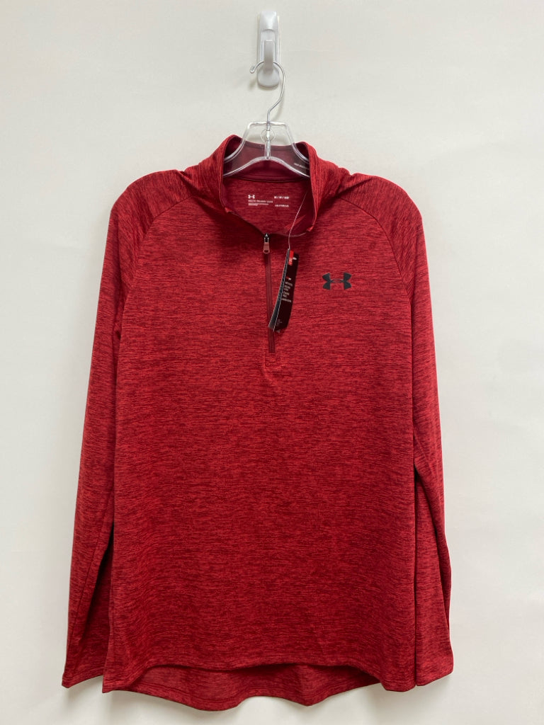 NWT Under Armour Size M Red Streaked Quarter Zip Men&