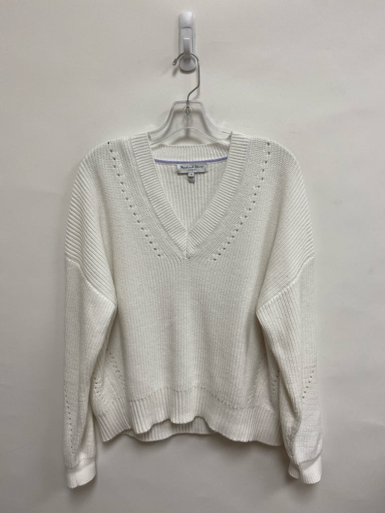 Michael Stars Size M White V Neck Ladies Sweater